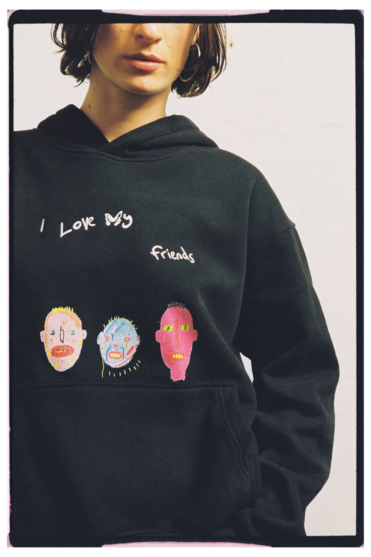 I Love My Friends Hoodie - Black (Hemp)